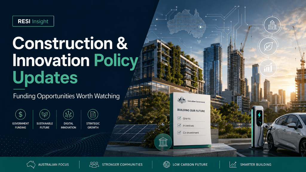 RESI Continues to Monitor Construction and Innovation Policy Developments: Recent Funding Opportunities Worth Watching